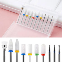 10pcs/set Tungsten Carbide Nail Drill Bit Set Collection Alloy Tungsten Steel Ceramic Manicure Grinding Heads Nail Drill Bit Set