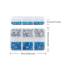 6 Grid/box Silver Blue Black Nail Art Sticker Heart Round Star Nail Art Decals Fashion Glitter Nail Art Decoration