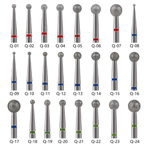 Wholesale 24 Styles Diamond Nail Drill Bits Ball Shape Grinding Head Manicure Dead Skin Remover Polishing Tools