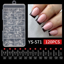 120/600pcs/box Short Square Almond French False Nail Tips Half Cover C Curve Transparent Artificial Nail Extension Tips
