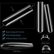 60pcs/bag 100mm Full Cover Natural and Flexible Super Long No C-curve Rectangular Nail Tips 5 XL Lasting Nail Extension Tips