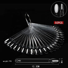 Multiple Styles 50PCS Fan Shape Nail Gel Polish Color Card Manicure Nail Color Display Practice Nail Tip Display Tools