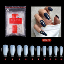 New 500PCS/BAG Flat Head Full Cover Nail Tips Transparent Natural Gel Extension Nail Tips for Nail Salon