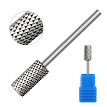 New Silver Cuticle Remover Bit Remove Gel Nail Care Tool Nail Salon Quality Cylindrical Tungsten Steel Cuticle Nail Drill Bit