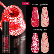 New 5ml/bottle Colorful Reflective Diamond Liner Gel Nail Art Fluorescent Glitter Nail Polish Gel Liner DIY Nail Art Painting