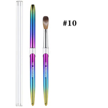 New Rainbow Gradient 30% Kolinsky Nail Brush Metal Handle Acrylic Nail Brush Carving Pen for Nail Art