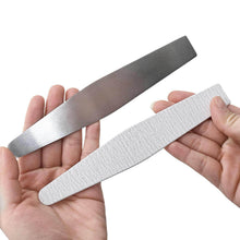 New Replaceable 5pcs Self-Adhesive Sandpaper 1pc Stainless Steel Plate Set 180 Grit Nail File Refill Kit for Nail Polishing