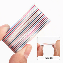 New 100pcs/bag Mini Double Side Wood Nail Files Disposable Pink Blue Thin Straight Wooden Nail File for Nail Care