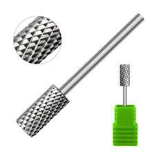 New Silver Cuticle Remover Bit Remove Gel Nail Care Tool Nail Salon Quality Cylindrical Tungsten Steel Cuticle Nail Drill Bit