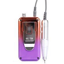 Shiny Rhinestone SG720 Rechargeable Nail Drill Rose Gold Purple Gradient Portable 45000RPM High Speed USB Nail Drill Machine