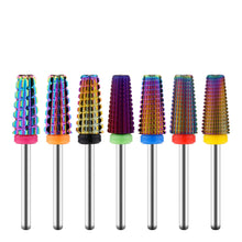 New Arrival Rainbow 5 in 1 Tungsten Steel Nail Drill Bit Tapered Barrel Dual-direction Remove Gel Polish Grinding Head