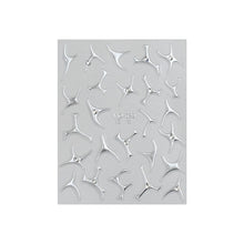 Silver Metal Liner 5D Nail Art Sticker Self Adhesive Korea Style Reliefs Decals Fashion Manicure Art Decorations with Rhinestone