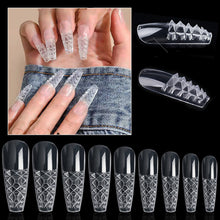 New 120pcs/Box Special Design Transparent Extension Nail Art Tips 3D Trapezium Long Full Cover Stiletto Nail Tips