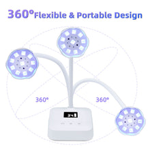 30W Powerful Rechargeable Cure Flash Portable UV LED Nail Lamp Lotus Phototherapy Curing Lamp with Smart Sensor