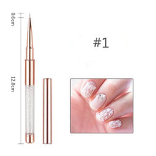 1 PC or 10pcs/set Rose Gold Light Therapy Pen Nylon Hair Nail Painting Drawing Pen Nail Art Brush