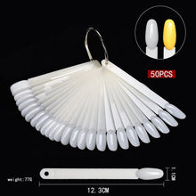 Multiple Styles 50PCS Fan Shape Nail Gel Polish Color Card Manicure Nail Color Display Practice Nail Tip Display Tools
