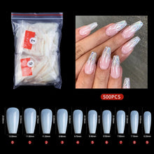 New 500PCS/BAG Flat Head Full Cover Nail Tips Transparent Natural Gel Extension Nail Tips for Nail Salon