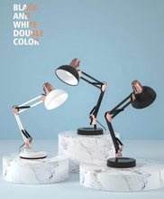 Wholesale Foldable Metal Material Study LED Table Lamp Black White Long Arm Desk Lamp Without Bulb
