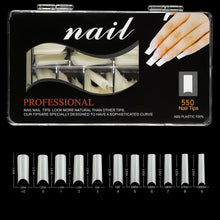 Professional Natural Nail Tips 550tips/box Half Cover False Nails Extension Gel Tips ABS Plastic Nail Tips