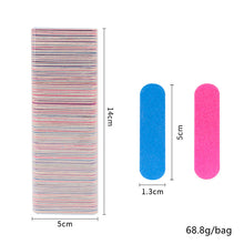 New 100pcs/bag Mini Double Side Wood Nail Files Disposable Pink Blue Thin Straight Wooden Nail File for Nail Care