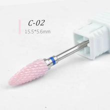 Pink Flame Ceramic Nail Drill Bits Manicure Pedicure Cuticle Remove Sanding Bit Nail Art Polishing Grinding Head