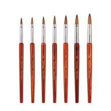 Single 1PC Kolinsky Nail Brush Red Wood Handle Kolinsky Nail Art Brush Professional DIY Nail Art Painting Pen