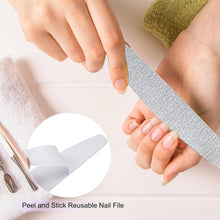 New Stainless Steel Nail File 50 Pcs/Bag Gray-White Replaceable Refilling Sandpaper Half Moon Metal Nail File