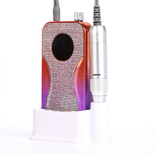 Shiny Rhinestone SG720 Rechargeable Nail Drill Rose Gold Purple Gradient Portable 45000RPM High Speed USB Nail Drill Machine