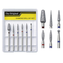Professional Diamond Nail Drill Bit 6pcs/set Cuticle Clean Polish Nail Grinder Head Dead Skin Callus Remove Nail Drill Bit Set