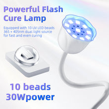 30W Powerful Rechargeable Cure Flash Portable UV LED Nail Lamp Lotus Phototherapy Curing Lamp with Smart Sensor
