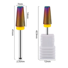 New Arrival Rainbow 5 in 1 Tungsten Steel Nail Drill Bit Tapered Barrel Dual-direction Remove Gel Polish Grinding Head
