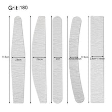 New Replaceable 5pcs Self-Adhesive Sandpaper 1pc Stainless Steel Plate Set 180 Grit Nail File Refill Kit for Nail Polishing