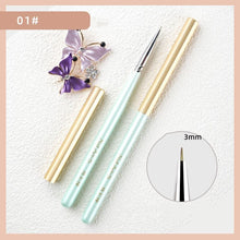 High Quality Japanese Macaron Color Uv Gel Painting Liner Pen Acrylic Handle Soft Nylon Hair Nail Light Therapy Brush Set