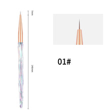 11pcs/set or Single Gradient Crystal Acrylic Handle Nail Art Brush Manicure Drawing Pen Multi-functional Nail Liner Brush