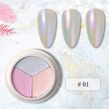 Wholesale Magic Mirror Powder 3 Colors/Box Chrome Nail Glitter Acrylic Powder 3D Solid Titanium Nail Art Pigment