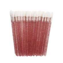 50pcs/bag Disposable Crystal Rod Lip Brush Short Oblique Head Lint Free Lip Gloss Brush Portable Lipstick Beauty Makeup Brushes