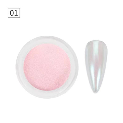 Wholesale 6 Colors Mermaid Pearl Nail Art Aurora Powder Glitter Chrome Mirror Pigment for Nail Art