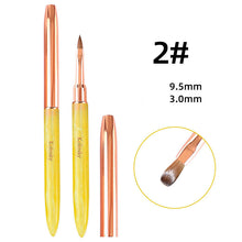 Professional New Yellow Acrylic Handle Mink Manicure Art Brush 99.99% Kolinsky Crystal Extension Carving Nail Art Brush