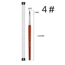 Single 1PC Kolinsky Nail Brush Red Wood Handle Kolinsky Nail Art Brush Professional DIY Nail Art Painting Pen