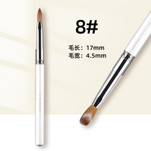 New Professional 100% Kolinsky Acrylic Nail Brush White Metal Handle Painting Brush Crystal Extended Nail Art Brushes