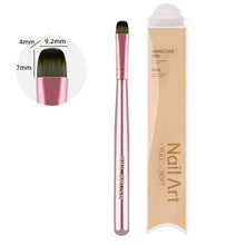 French Short Square Round Head Manicure Brush Nylon Hair Metal Handle UV Gel Brush for Nail Art Builder Gel
