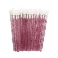 50pcs/bag Disposable Crystal Rod Lip Brush Short Oblique Head Lint Free Lip Gloss Brush Portable Lipstick Beauty Makeup Brushes