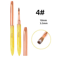 Professional New Yellow Acrylic Handle Mink Manicure Art Brush 99.99% Kolinsky Crystal Extension Carving Nail Art Brush