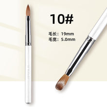 New Professional 100% Kolinsky Acrylic Nail Brush White Metal Handle Painting Brush Crystal Extended Nail Art Brushes