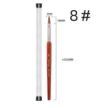 Single 1PC Kolinsky Nail Brush Red Wood Handle Kolinsky Nail Art Brush Professional DIY Nail Art Painting Pen