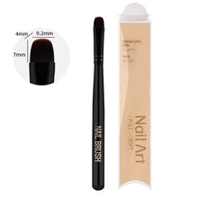 French Short Square Round Head Manicure Brush Nylon Hair Metal Handle UV Gel Brush for Nail Art Builder Gel