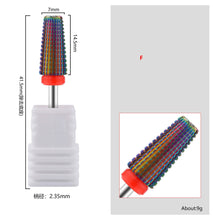 New Arrival Rainbow 5 in 1 Tungsten Steel Nail Drill Bit Tapered Barrel Dual-direction Remove Gel Polish Grinding Head