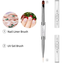 Multi-Functional Dual Head Nail Art Brush Nail Liner Brush Nail Polish Extension Builder Painting Pen UV Gel Brush