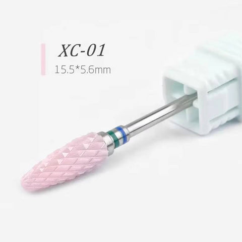 Pink Flame Ceramic Nail Drill Bits Manicure Pedicure Cuticle Remove Sanding Bit Nail Art Polishing Grinding Head