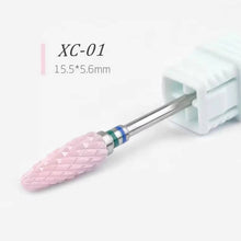 Pink Flame Ceramic Nail Drill Bits Manicure Pedicure Cuticle Remove Sanding Bit Nail Art Polishing Grinding Head